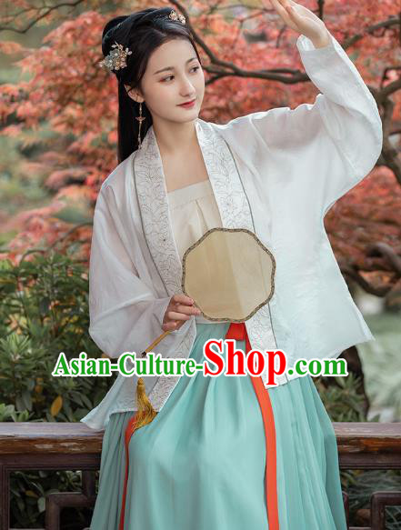Traditional Chinese Song Dynasty Historical Costumes Ancient Young Lady Hanfu Dress Embroidered Garment Traditional Chinese Song Dynasty Historical Costumes Ancient Young Lady Hanfu Dress Embroidered Garment