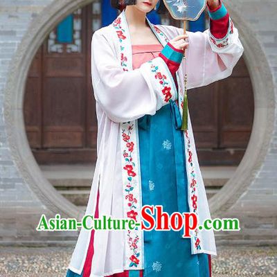Chinese Traditional Hanfu Dress Song Dynasty Historical Costumes Ancient Noble Lady Embroidered Garment Apparels