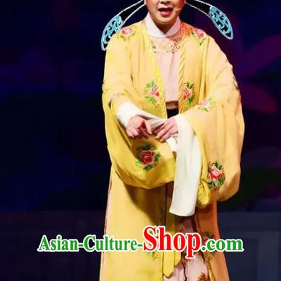 Yi Jian Zhong Qing Chinese Yue Opera Niche Garment Costumes and Headwear Shaoxing Opera Xiaosheng Scholar Qian Qing Apparels
