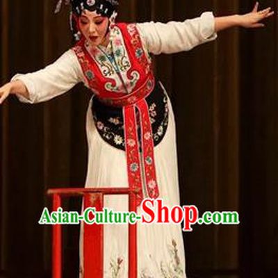 Chinese Kun Opera Young Female Dress Costumes Apparels and Headpieces Heros Kunqu Opera Country Woman Pan Jinlian Garment