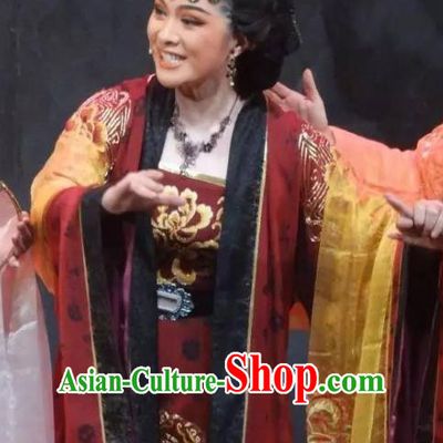 Chinese Shaoxing Opera Empress Rong Hua Dream Dress and Headdress Yue Opera Actress Royal Female Garment Apparels Costumes