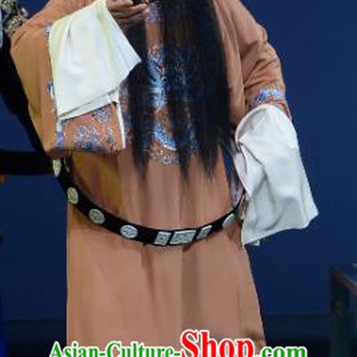 Chinese Kun Opera Laosheng Garment Apparels Clothing and Headwear Wu Shi Ji Kunqu Opera Elderly Male Costumes Official Robe