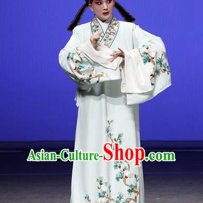 On A Wall and Horse Chinese Kun Opera Scholar Pei Shaojun Garment Costumes and Headwear Kunqu Opera Xiaosheng Apparels Clothing