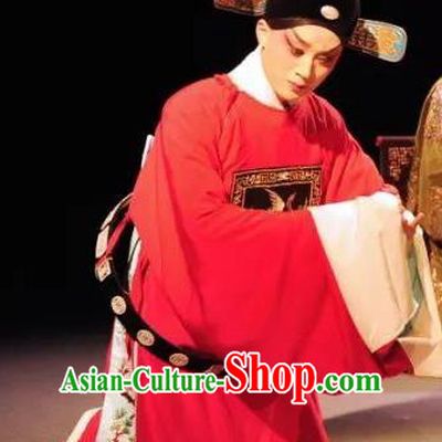 On A Wall and Horse Chinese Kun Opera Young Male Garment Costumes and Headwear Kunqu Opera Xiaosheng Pei Shaojun Apparels Number One Scholar Clothing