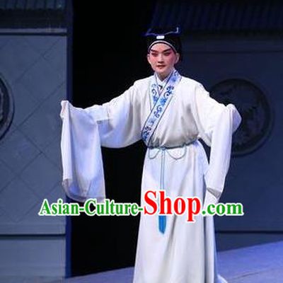 Chinese Kun Opera Xiaosheng Number One Scholar Zhang Xie Garment Costumes and Headwear Kunqu Opera Young Male Apparels Clothing