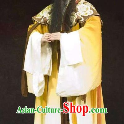Chinese Kun Opera Emperor Yao Apparels Garment Costumes and Headwear Kunqu Opera the Dream of Xiang Fei Monarch Clothing