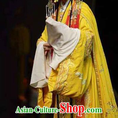 Chinese Kun Opera Hua Tan Embroidered Dress Apparels Costumes and Headdress Dream of Red Mansions Kunqu Opera Imperial Consort Yuan Chun Garment