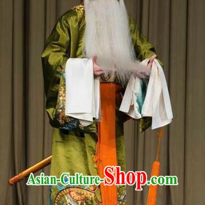 the Legend of Washing the Silk Gauze Chinese Kun Opera Garment Costumes and Headwear Kunqu Opera Elderly Male Wu Zixu Apparels Clothing