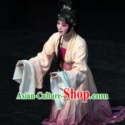 Chinese Kun Opera Young Lady Apparels Costumes and Headpieces Dream of Red Mansions Kunqu Opera Servant Girl Jin Chuan Dress Garment