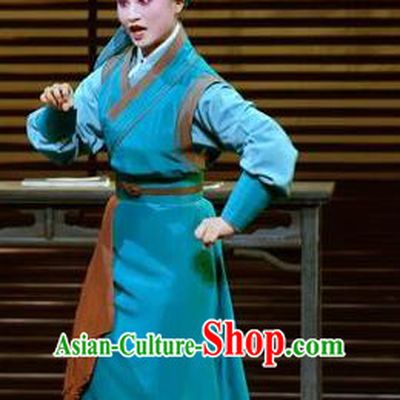 Chinese Kun Opera Young Servant Apparels Garment Costumes and Headwear the Legend of Washing the Silk Gauze Kunqu Opera Livehand Clothing