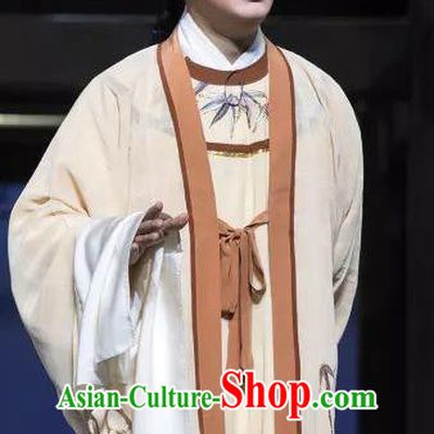 Chinese Kun Opera Xiaosheng Apparels Garment Costumes and Hat the Legend of Washing the Silk Gauze Kunqu Opera Young Male Liang Chenyu Clothing