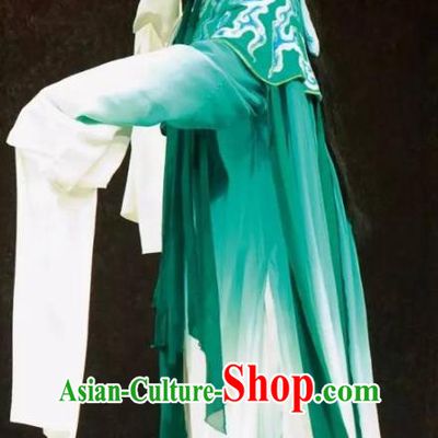 Chinese Kun Opera Hua Tan the Dream of Xiang Fei Nv Ying Green Dress Apparels Costumes and Headpieces Kunqu Opera Actress Young Female Garment