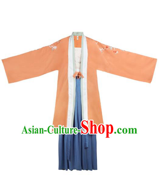 Chinese Traditional Song Dynasty Hanfu Dress Historical Costumes Ancient Young Lady Embroidered Garment Chinese Traditional Song Dynasty Hanfu Dress Historical Costumes Ancient Young Lady Embroidered Garment