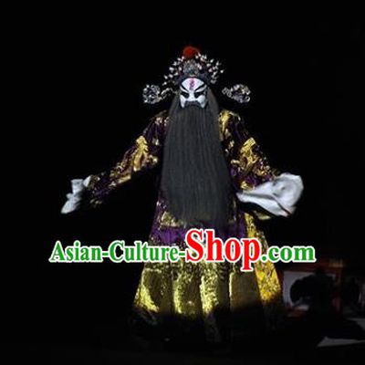 The Tale of Handan Chinese Kun Opera Laosheng Apparels and Headwear Kunqu Opera Garment Costumes Prime Minister Embroidered Robe