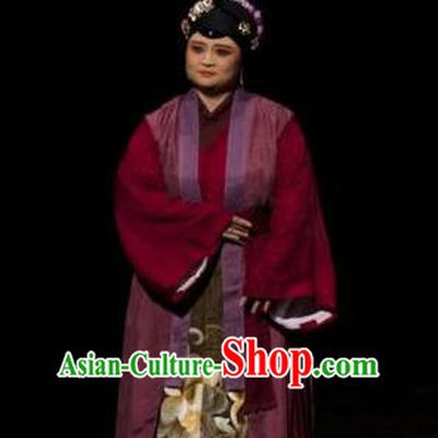 Chinese Kun Opera Laodan Apparels Costumes and Headpieces Romance Juliet Kunqu Opera Elderly Female Pantaloon Dress Garment