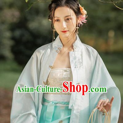 Chinese Traditional Ming Dynasty Golden Brocade Waistcoat Ancient Young Lady Garment Historical Costumes Corset Vest