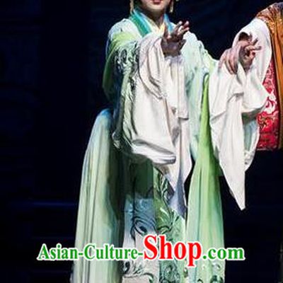Chinese Kun Opera Actress Zhen Mi Apparels Costumes and Headdress Chuan Shang Yin Kunqu Opera Hua Tan Dress Young Female Garment