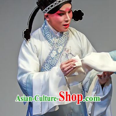 Duan Chang Ci Chinese Kun Opera Scholar Costumes and Headwear Kunqu Opera Xiaosheng Garment Young Male Niche Wei Zhonggong Apparels