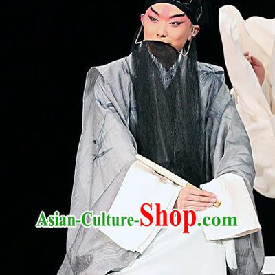 Blossoms on A Spring Moonlit Night Chinese Kun Opera Elderly Male Costumes and Headwear Kunqu Opera Laosheng Garment Calligrapher Zhang Xu Apparels