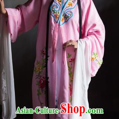 Chinese Kun Opera Young Female Du Liniang Pink Dress Apparels and Headdress Dream in The Garden Traditional Kunqu Opera Hua Tan Garment Costumes