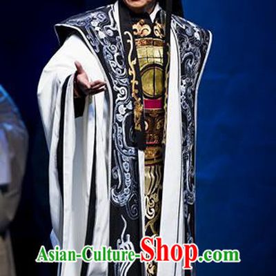 Chinese Kun Opera Xiaosheng Chuan Shang Yin Costumes and Headwear Kunqu Opera Garment Young Male Emperor Cao Pi Apparels