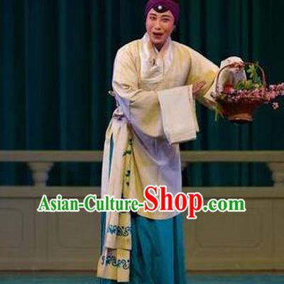 Chinese Kun Opera Elderly Female Apparels Costumes and Hair Accessories Red Pear Blossom Traditional Kunqu Opera Laodan Dress Pantaloon Garment