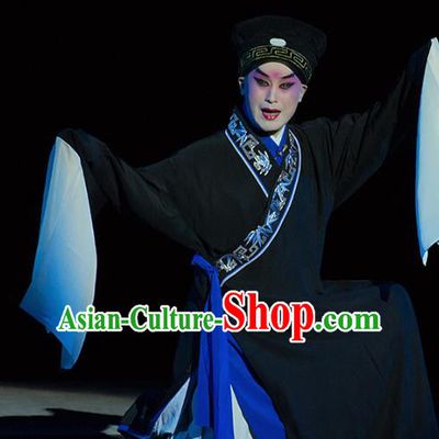 Chinese Kun Opera Young Man Continue the Pipa Costumes and Headwear Kunqu Opera Scholar Garment Xiaosheng Apparels
