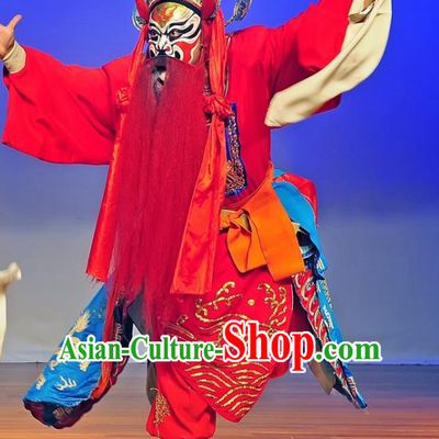 Jiu Lian Lantern Chinese Kun Opera Elderly Male Apparels Costumes and Headwear Kunqu Opera Hell Justice Garment Clothing