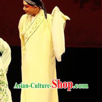 Green Peony Chinese Kun Opera Xiaosheng Che Shanggong Apparels Costumes and Headwear Kunqu Opera Young Male Garment Scholar Clothing