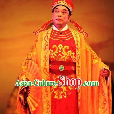 Chuan Deng Chinese Huangmei Opera Young Male Apparels Costumes Kunqu Opera Scholar Garment Clothing and Headwear
