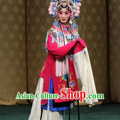 Chinese Kun Opera Hua Tan Costumes Apparels and Headdress Yu Jia Le Traditional Kunqu Opera Court Lady Dress Garment