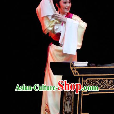 Chinese Yue Opera Rich Childe Apparels Yu Qing Ting Shaoxing Opera Scholar Costumes Young Male Shen Guisheng Garment Yellow Embroidered Robe and Headpieces