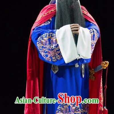 Chinese Kun Opera Elderly Male Continue the Pipa Costumes and Headwear Kunqu Opera Laosheng Garment Apparels