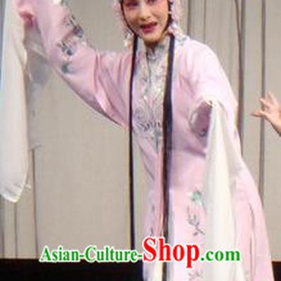 Chinese Kun Opera Young Female Pink Costumes and Headdress The Legend of Hairpin Traditional Kunqu Opera Actress Bi Tao Garment Apparels