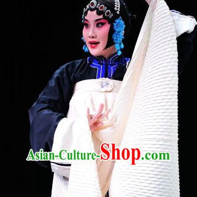 Chinese Kun Opera Young Female Costumes Apparels and Headdress The Prophetic Paintings Traditional Kunqu Opera Tsing Yi Dress Garment
