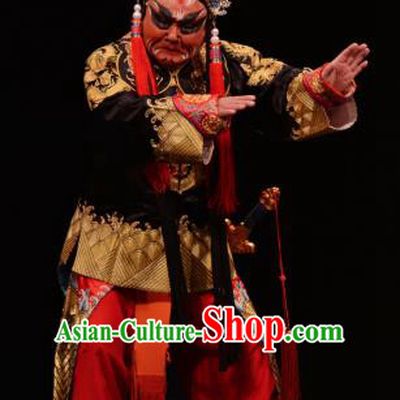 The Prophetic Paintings Chinese Kun Opera Chou Role Apparels Costumes and Headwear Kunqu Opera Garment Court Eunuch Clothing