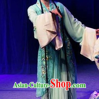 Chinese Kun Opera Young Lady Fairy Costumes Apparels and Headpieces Before The Fall Traditional Kunqu Opera Actress Luo Niang Dress Garment