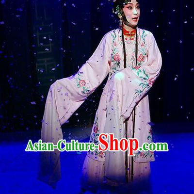 Chinese Kun Opera Actress Fairy Luo Niang Costumes Apparels and Headpieces Before The Fall Traditional Kunqu Opera Hua Tan Dress Young Female Garment