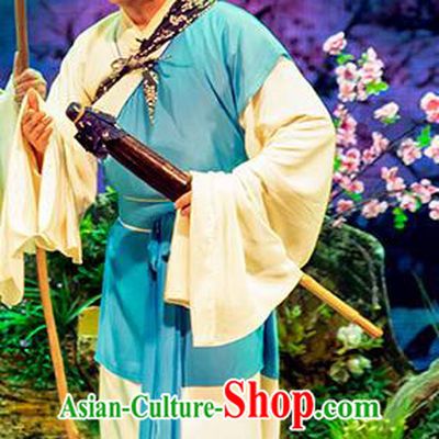 Chinese Huangmei Opera Young Man Goddess Marriage Apparels Costumes and Headwear An Hui Opera Scholar Dong Yong Garment Clothing