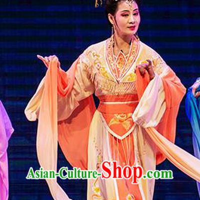 Chinese Huangmei Opera Elderly Sister Apparels Costumes and Headpieces Goddess Marriage Traditional Anhui Opera Actress Dress Garment