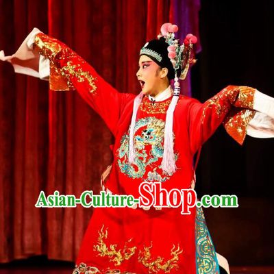 Chinese Huangmei Opera Xiaosheng Female Consort Prince Garment Costumes and Headwear An Hui Opera Scholar Li Zhaoting Apparels Young Male Clothing