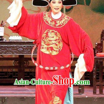 Chinese Huangmei Opera Scholar Li Zhaoting Female Consort Prince Garment Costumes and Headwear An Hui Opera Xiaosheng Apparels Young Male Clothing