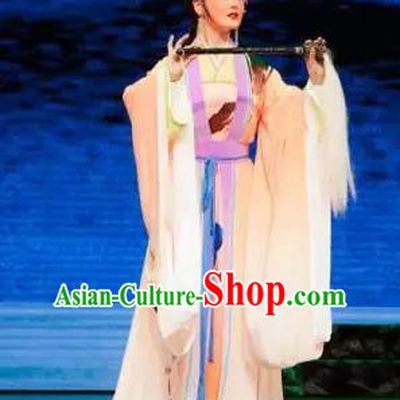 Chinese Huangmei Opera Actress Young Female Apparels Costumes and Headpieces Taibai Drunk Traditional Anhui Opera Dress Taoist Nun Garment