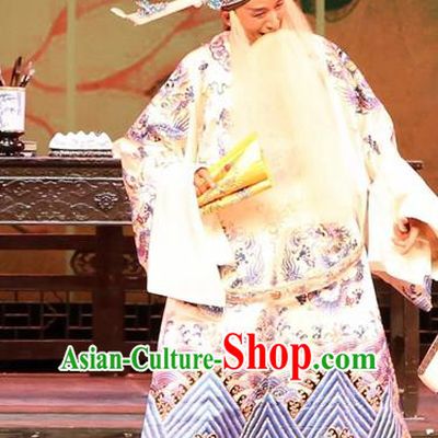 Chinese Huangmei Opera Prime Minister Female Consort Prince Garment Costumes and Headwear An Hui Opera Elderly Male Apparels Chancellor Liu Wenju Clothing