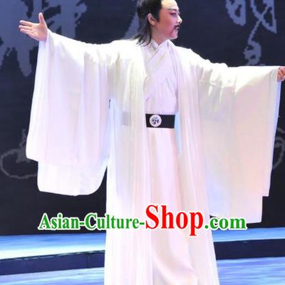 Chinese Huangmei Opera Poet Su Dongpo Costumes and Headwear An Hui Opera Literatus Apparels Scholar Clothing