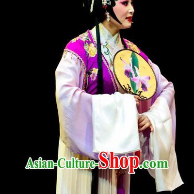 Chinese Huangmei Opera Diva Actress Garment Costumes and Headpieces Ji Mo Han Qing Traditional Anhui Opera Noble Lady Zhu Xiu Dress Apparels