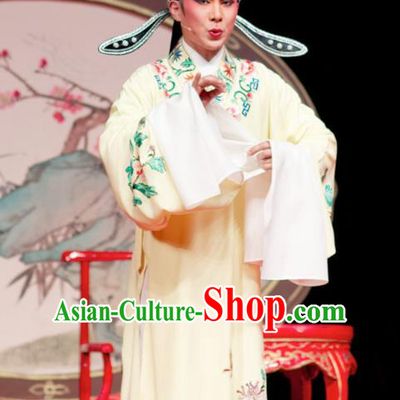 Chinese Classical Shaoxing Opera Niche The Jade Hairpin Costumes Garment Yue Opera Xiao Sheng Wang Yulin Apparels Garment and Hat