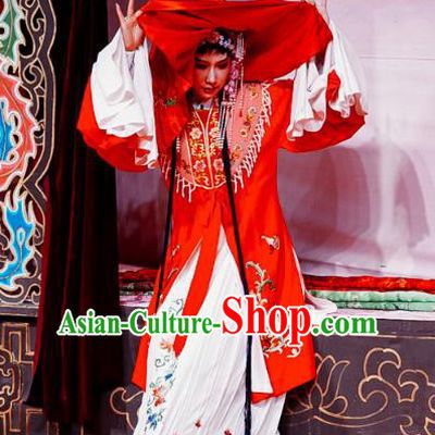 Chinese Shaoxing Opera Young Lady Wedding Dress The Jade Hairpin Yue Opera Garment Costumes Female Li Xiuying Apparels and Headpieces