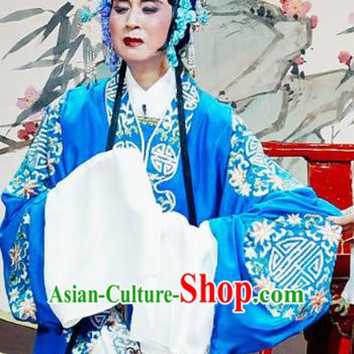 Chinese Shaoxing Opera Old Woman Dress The Jade Hairpin Yue Opera Costumes Elderly Female Apparels Garment and Headpieces