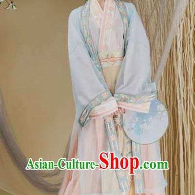 Ancient Chinese Traditional Women Hanfu Dress Young Lady Apparels Song Dynasty Historical Costumes Complete Set